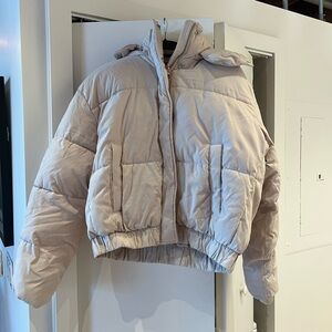 Abercrombie & Fitch Light Beige Puffer Jacket